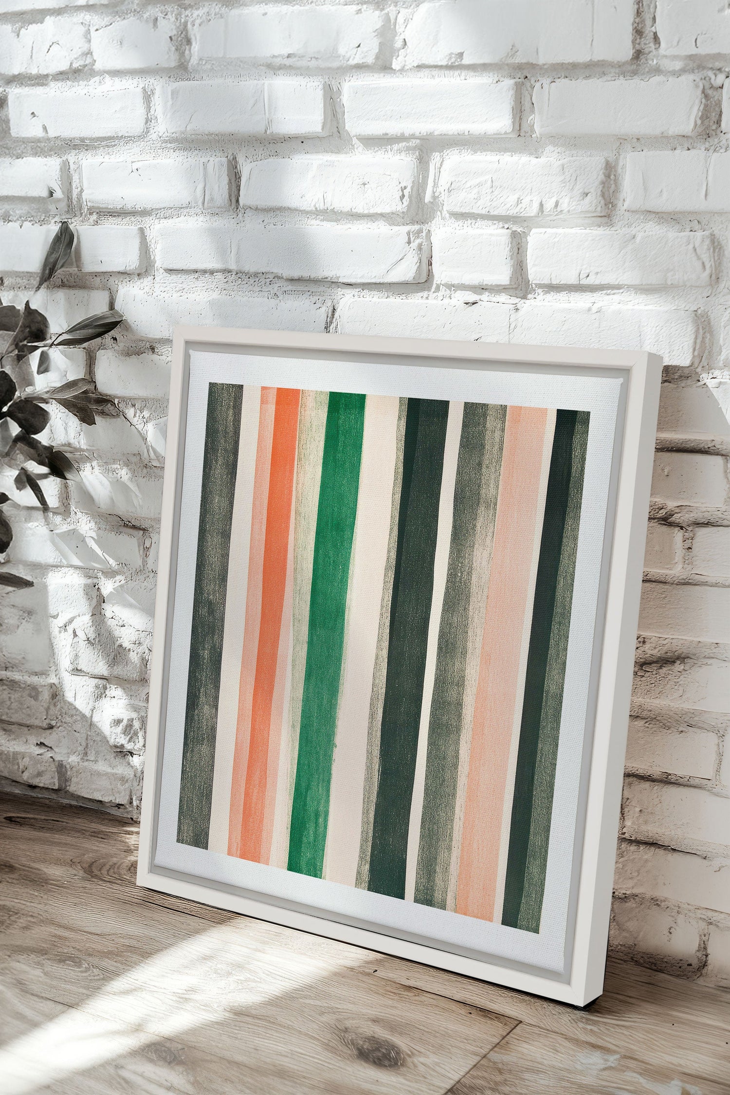 OLEKA CANVAS - NATURAL LINES, Oeuvre sur toile étirée, encadré Blanc