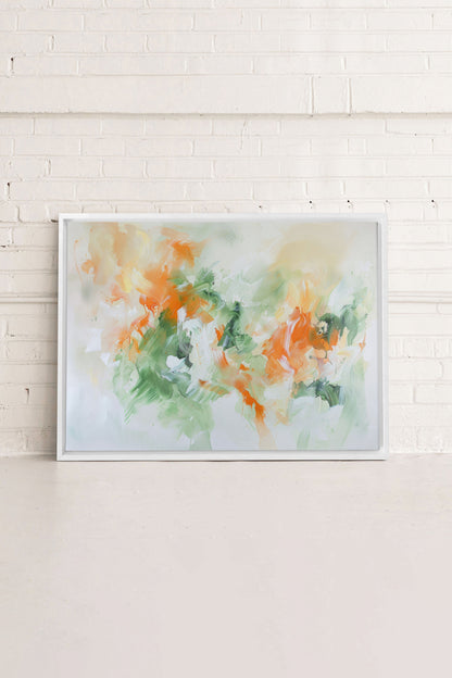OLEKA CANVAS - ABSTRACT JUNGLE, Oeuvre sur toile étirée, encadré Blanc
