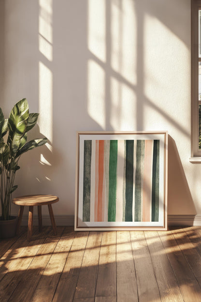 OLEKA CANVAS - NATURAL LINES, Oeuvre sur toile étirée, encadré Naturel Clair