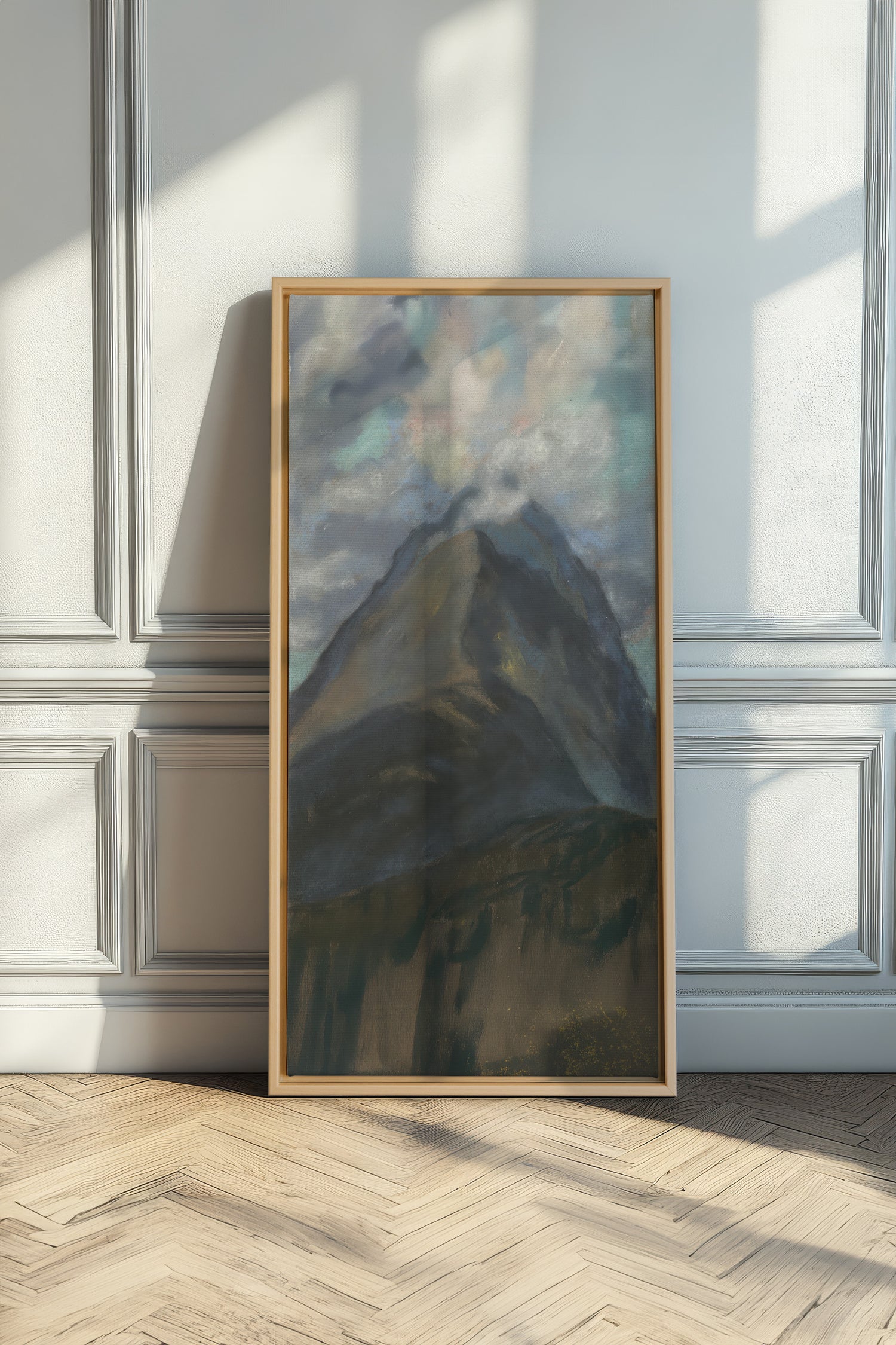 CLOUDED SPIRIT, Artwork on stretched canvas, framed Natural Light