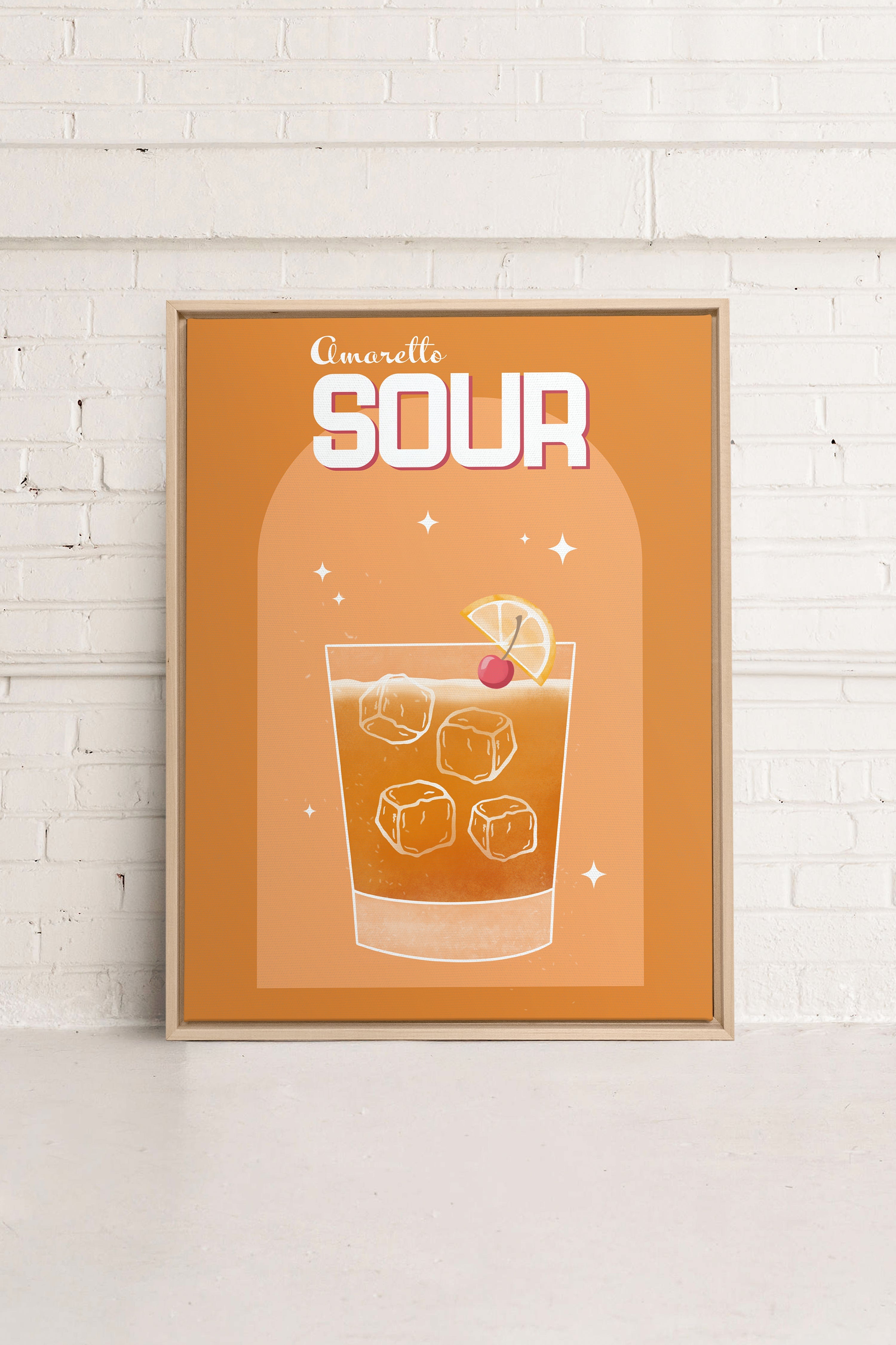 OLEKA CANVAS - AMARETTO SOUR, Oeuvre sur toile étirée, encadré Naturel Clair