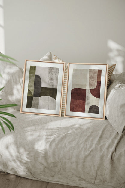 OLEKA CANVAS - SEASONAL BALANCE, 2 Oeuvres sur toile étirée, encadré Naturel Clair