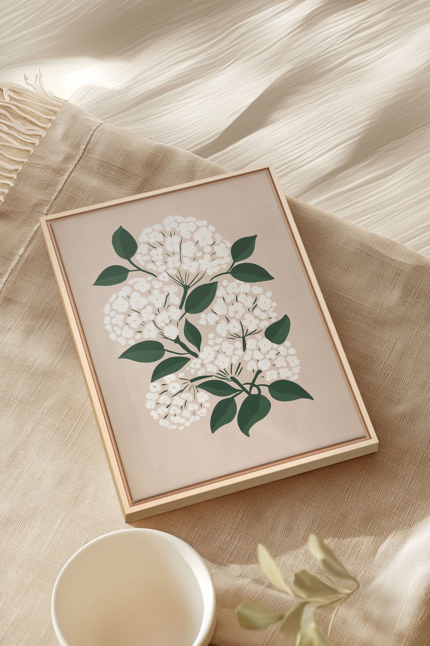 OLEKA CANVAS - BRISE DE FLEURS, Oeuvre sur toile étirée, encadré Naturel Clair