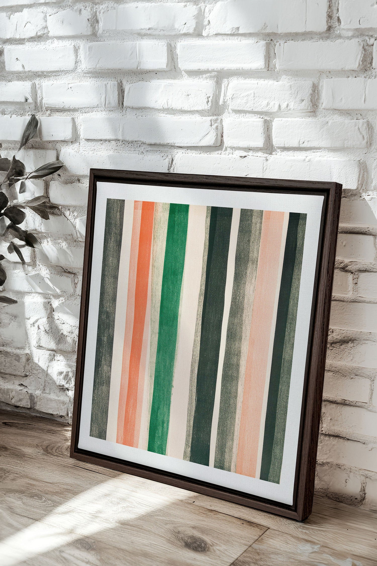 OLEKA CANVAS - NATURAL LINES, Oeuvre sur toile étirée, encadré Brun Noyer