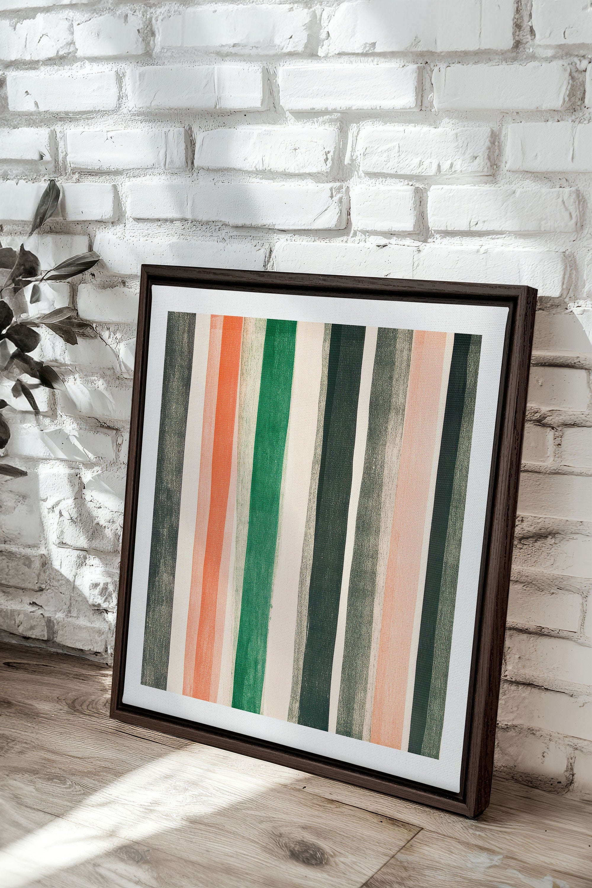 OLEKA CANVAS - NATURAL LINES, Oeuvre sur toile étirée, encadré Brun Noyer