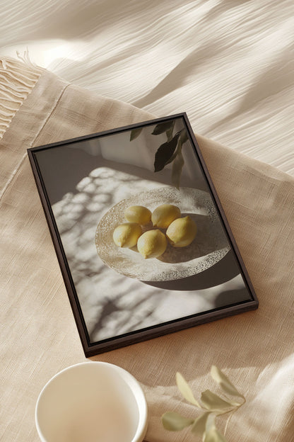 OLEKA CANVAS - MATIN LUMINEUX, Oeuvre sur toile étirée, encadré Brun Noyer