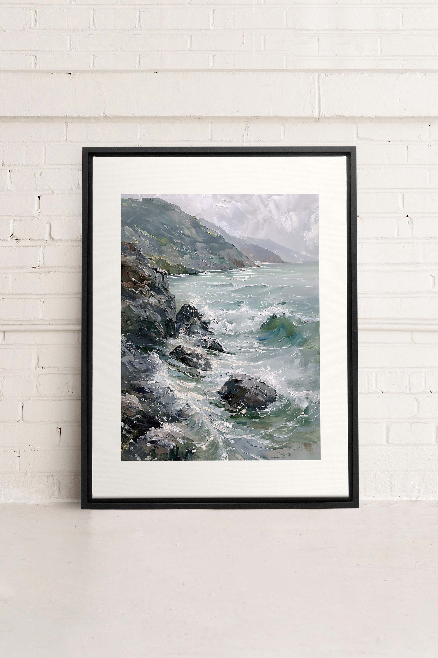 OLEKA CANVAS - WILD COAST, Oeuvre sur toile étirée, encadré Noir