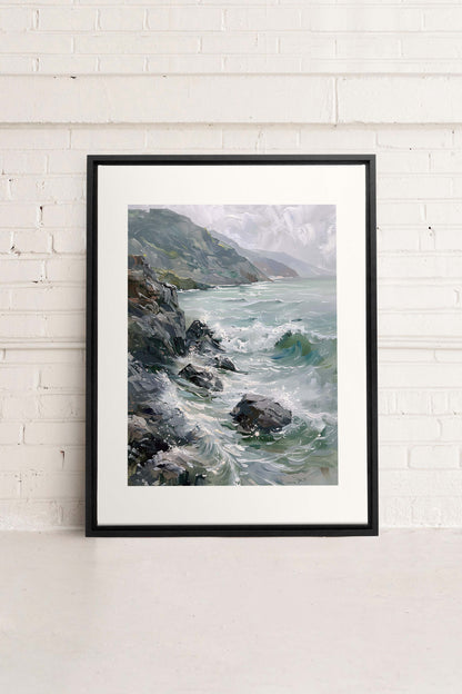 OLEKA CANVAS - WILD COAST, Oeuvre sur toile étirée, encadré Noir