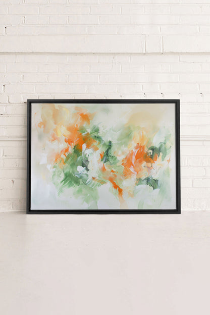 OLEKA CANVAS - ABSTRACT JUNGLE, Oeuvre sur toile étirée, encadré Noir