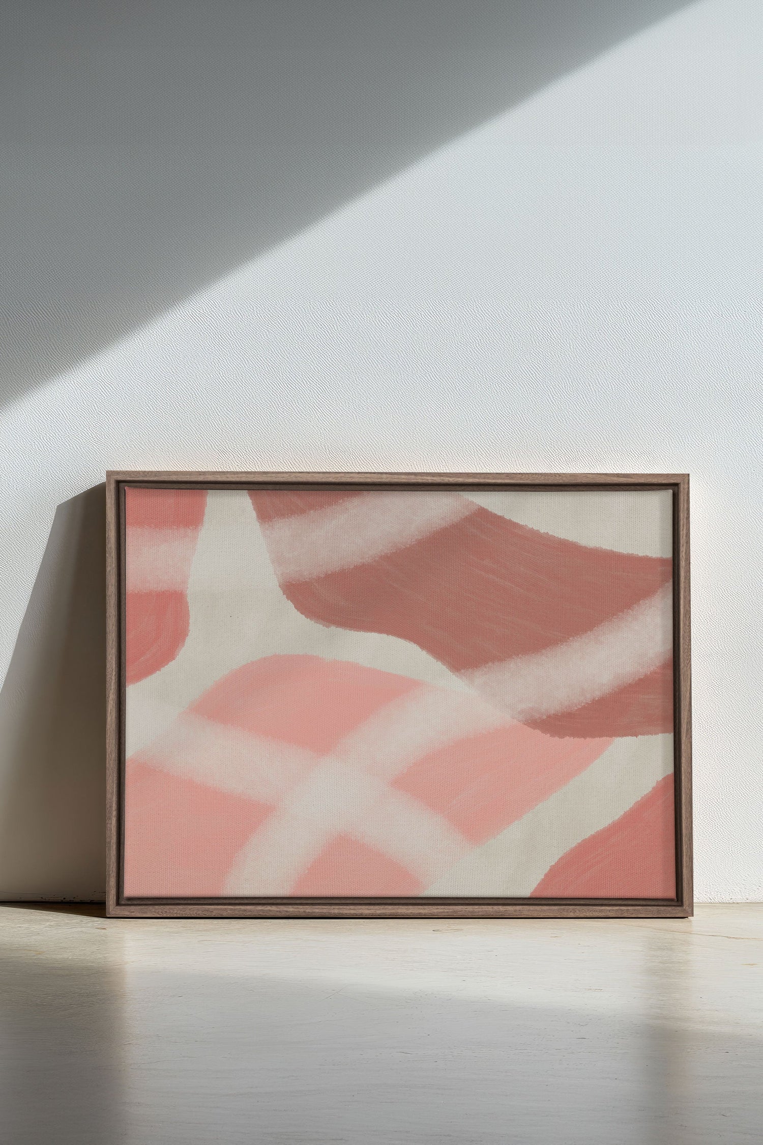 OLEKA CANVAS - ROSY GLOW, Oeuvre sur toile étirée, encadré Brun Chêne