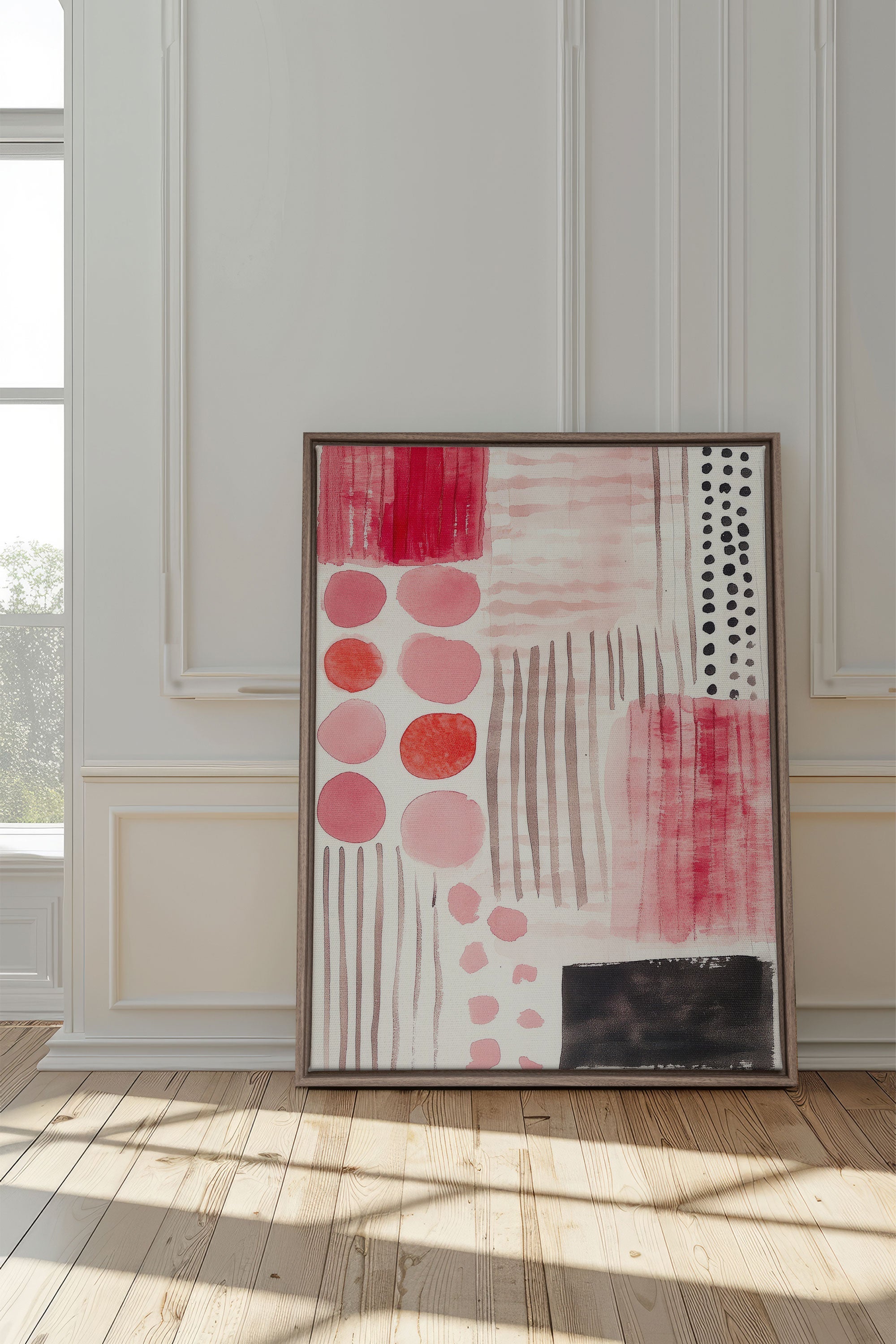 OLEKA CANVAS - VIVID EXPRESSION, Oeuvre sur toile étirée, encadré Brun Chêne