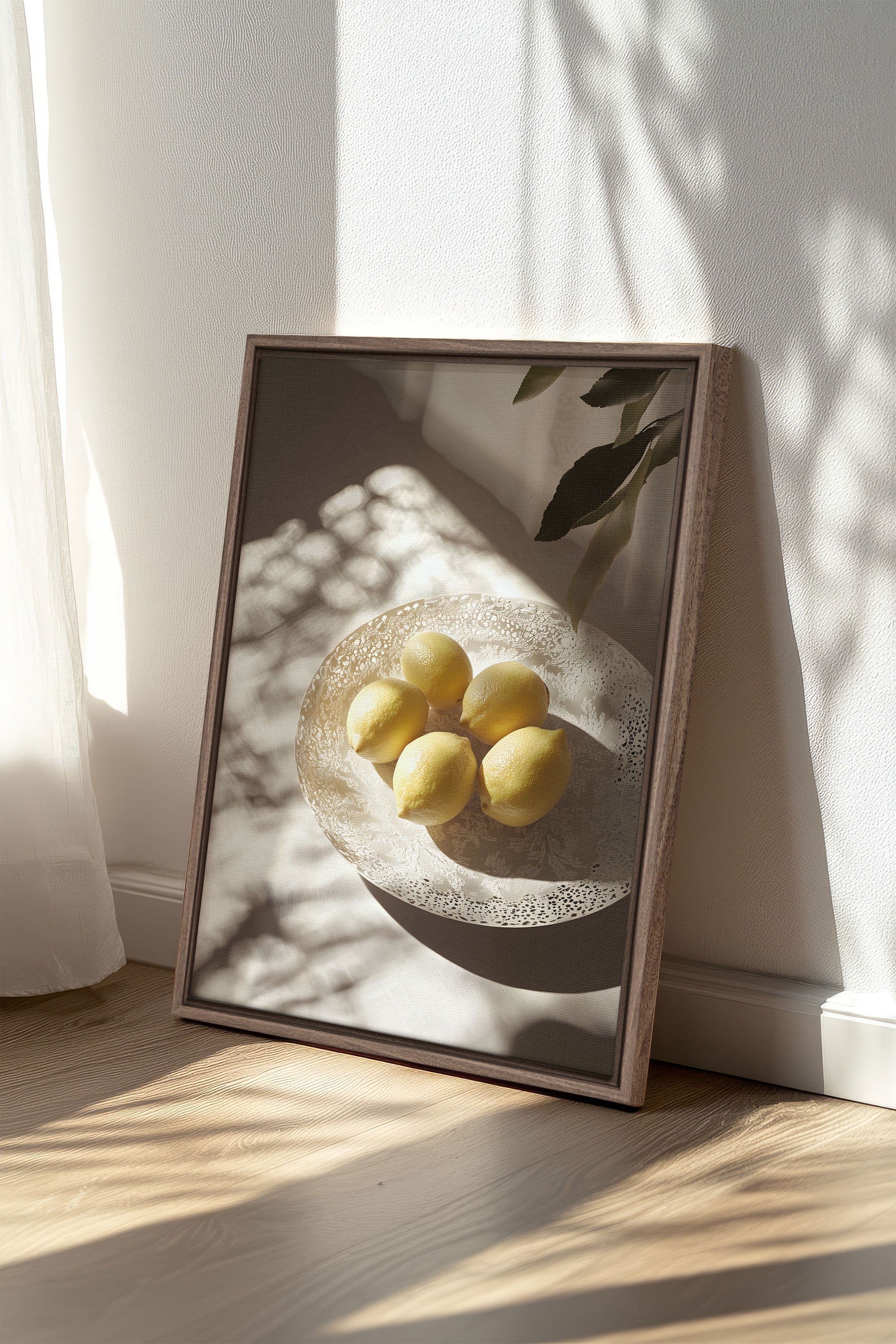 OLEKA CANVAS - MATIN LUMINEUX, Oeuvre sur toile étirée, encadré Brun Chêne