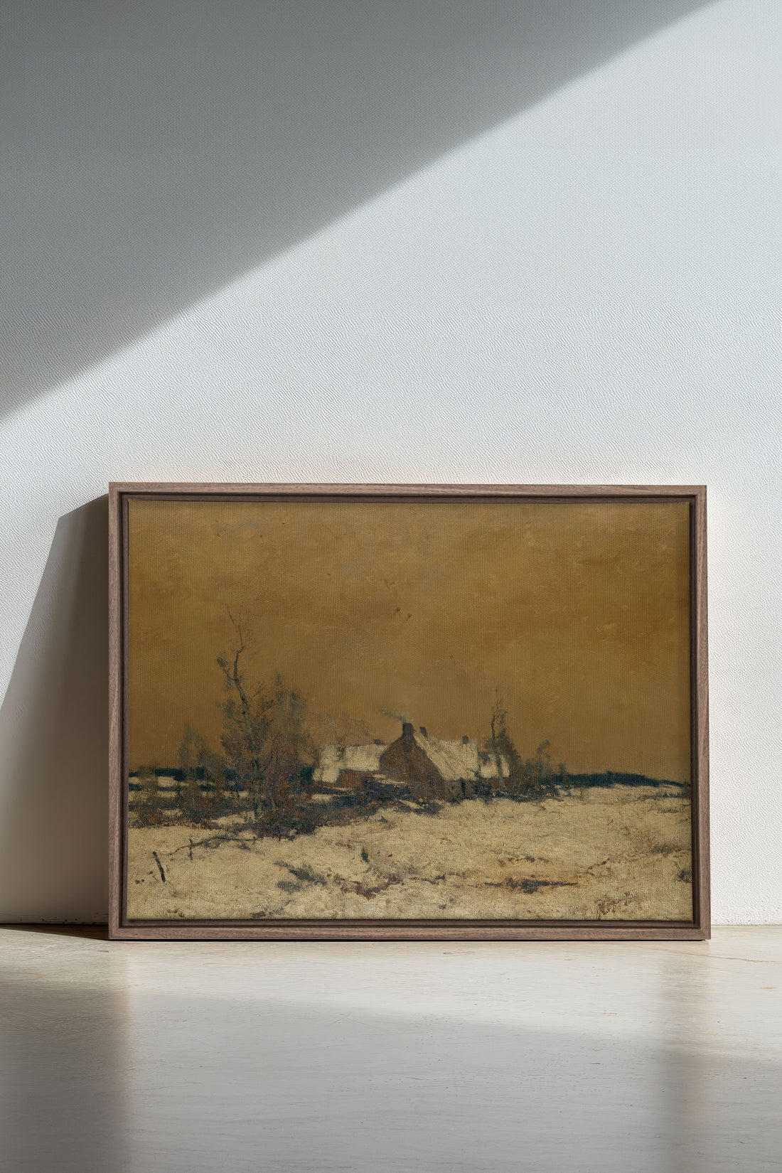 SILENT HOUSE, Oeuvre sur toile étirée, encadré Brun Chêne