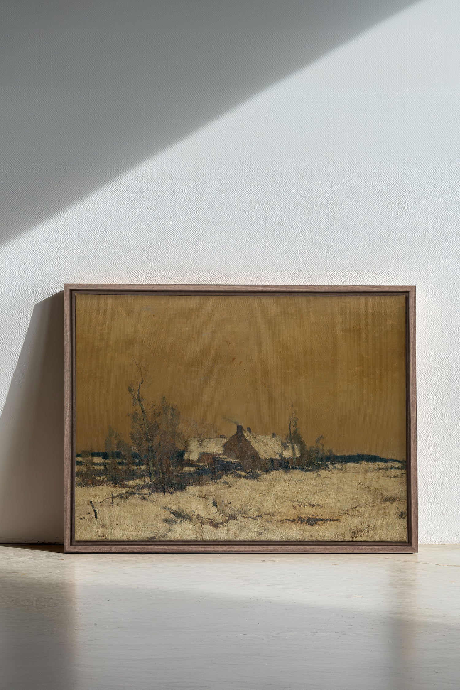 SILENT HOUSE, Oeuvre sur toile étirée, encadré Brun Chêne