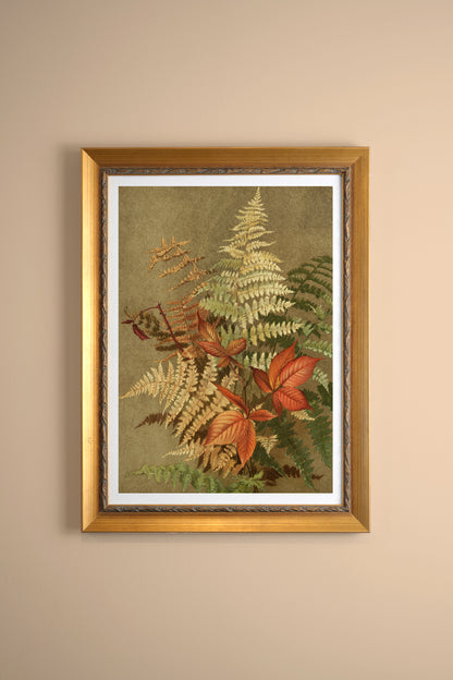 LEAF RELIC, Artwork on stretched canvas, framed Vintage Gold