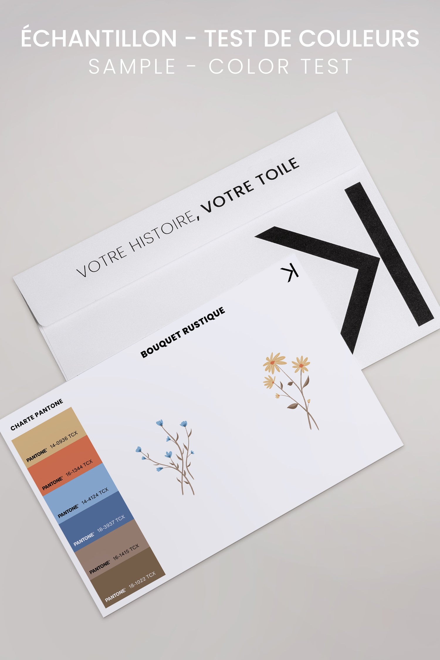 OLEKA CANVAS - BOUQUET RUSTIQUE, 2 Oeuvres sur toile étirée, encadré Brun Noyer