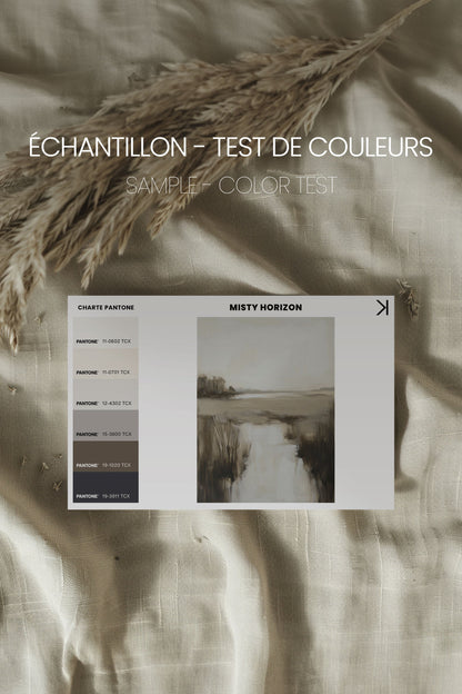 OLEKA CANVAS - MISTY HORIZON, Oeuvre sur toile étirée, encadré Blanc