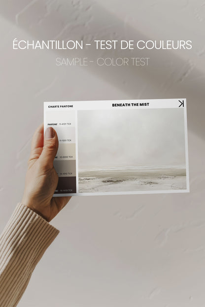 OLEKA CANVAS - BENEATH THE MIST, Oeuvre sur toile étirée, encadré Brun Chêne