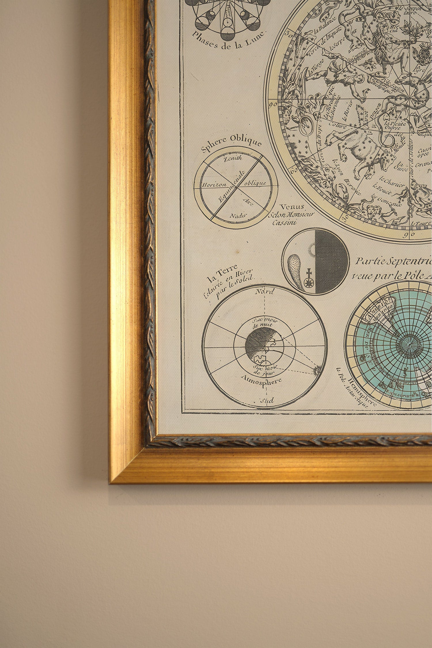 VOÛTE ANCIENNE, Artwork on rigid canvas, framed in Vintage Gold