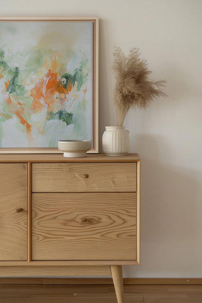 OLEKA CANVAS - ABSTRACT JUNGLE, Oeuvre sur toile étirée, encadré Naturel Clair