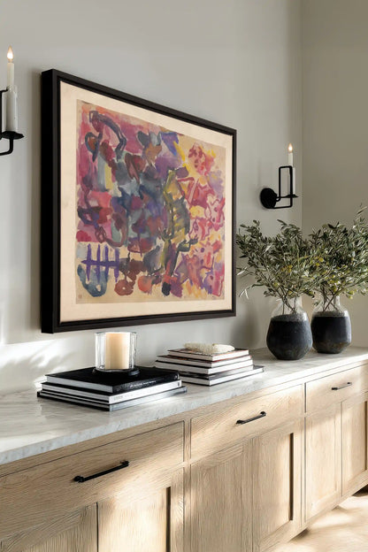 PAINTED PULSE, Oeuvre sur toile étirée, encadré Noir