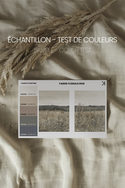 FADED FLORALS DUO, 2 Works on stretched canvas, framed Black