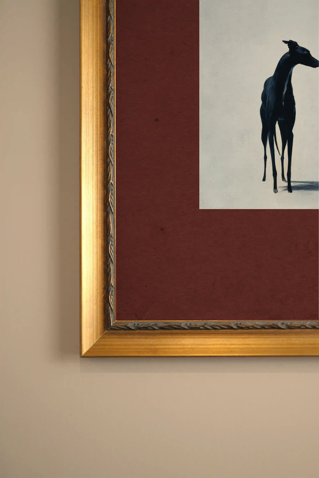 QUIET WITNESS, Oeuvre sur toile rigide, encadré Vintage Or