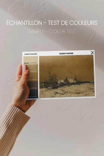 SILENT HOUSE, Oeuvre sur toile étirée, encadré Brun Chêne