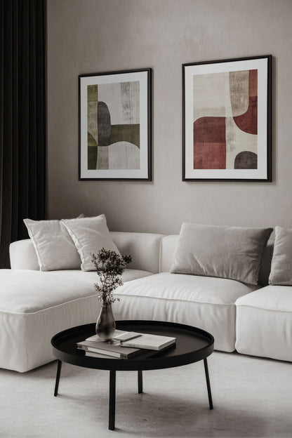 OLEKA CANVAS - SEASONAL BALANCE, 2 Oeuvres sur toile étirée, encadré Noir