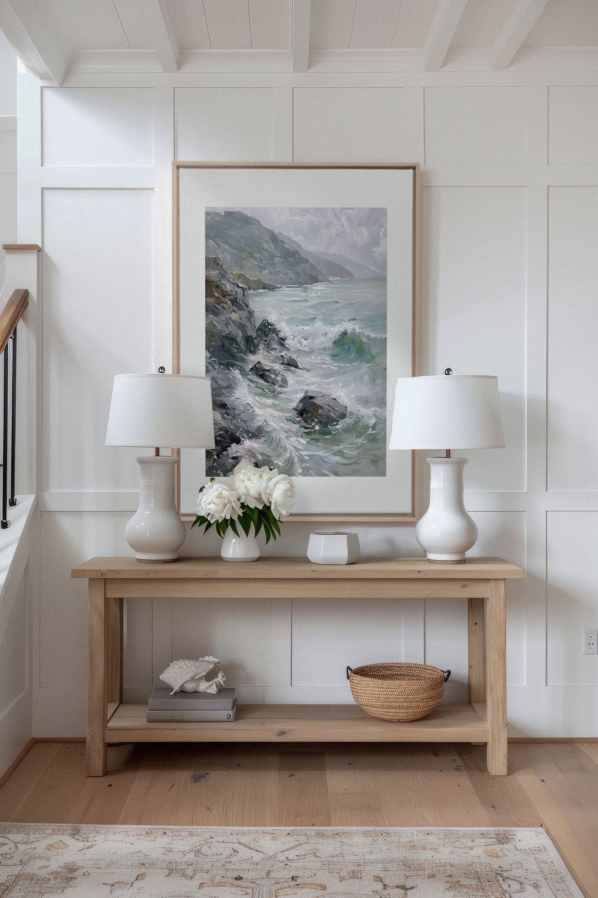 OLEKA CANVAS - WILD COAST, Oeuvre sur toile étirée, encadré Naturel Clair