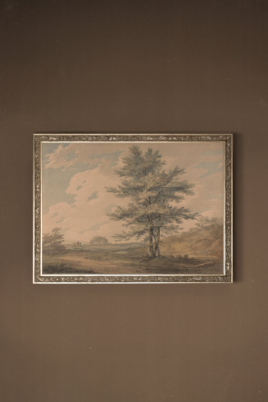 PAYSAGE OUBLIÉ, Oeuvre sur toile rigide, encadré Vintage Argent