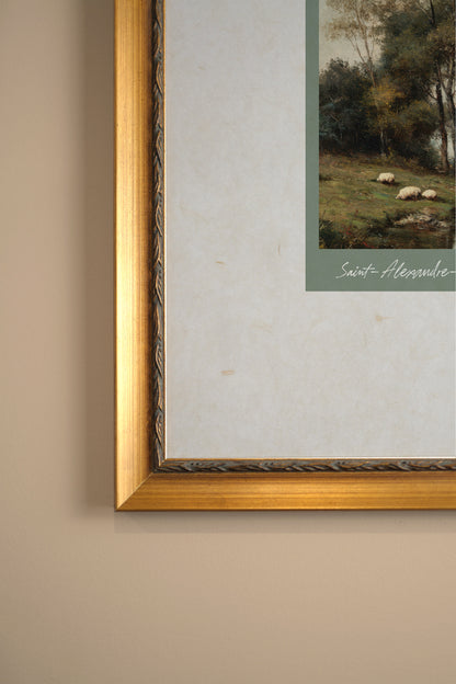 SAINT-ALEXANDRE-DE-KAMOURASKA, Oeuvre sur toile rigide, encadré Vintage Or