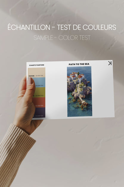 OLEKA CANVAS - PATH TO THE SEA, Oeuvre sur toile étirée, encadré Noir