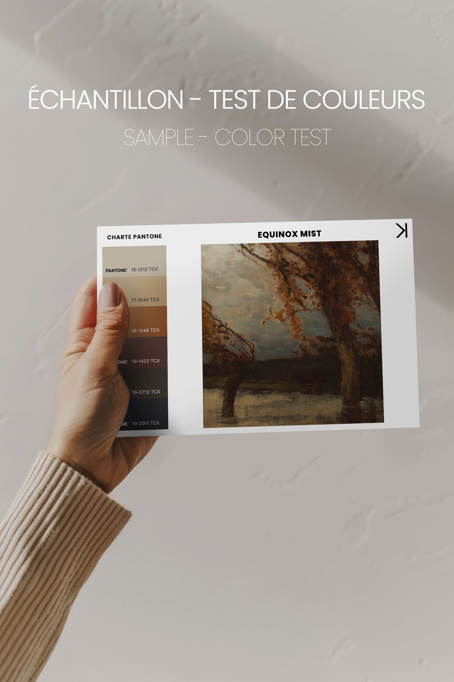 EQUINOX MIST, Artwork on stretched canvas, framed in white