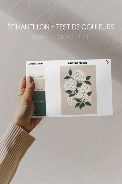 OLEKA CANVAS - BRISE DE FLEURS, Oeuvre sur toile étirée, encadré Blanc