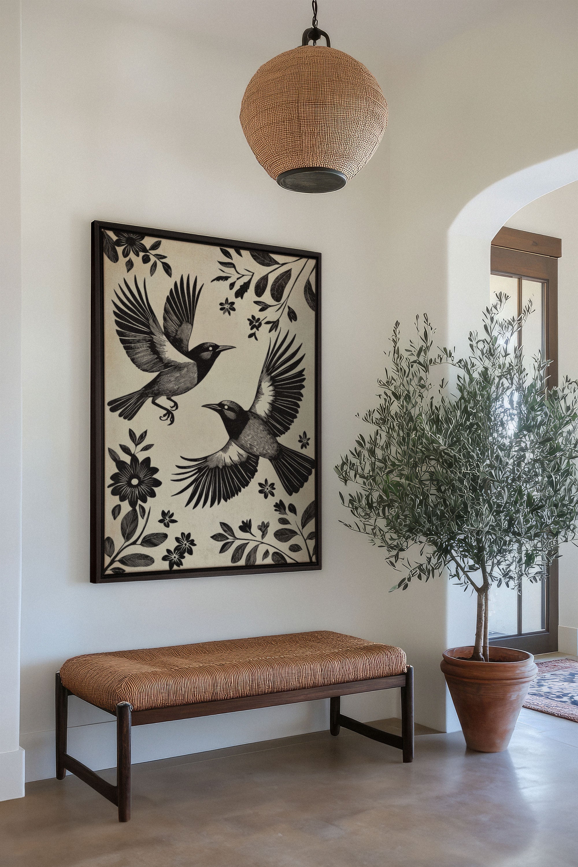 OLEKA CANVAS - DARK WINGS, Oeuvre sur toile étirée, encadré Noir