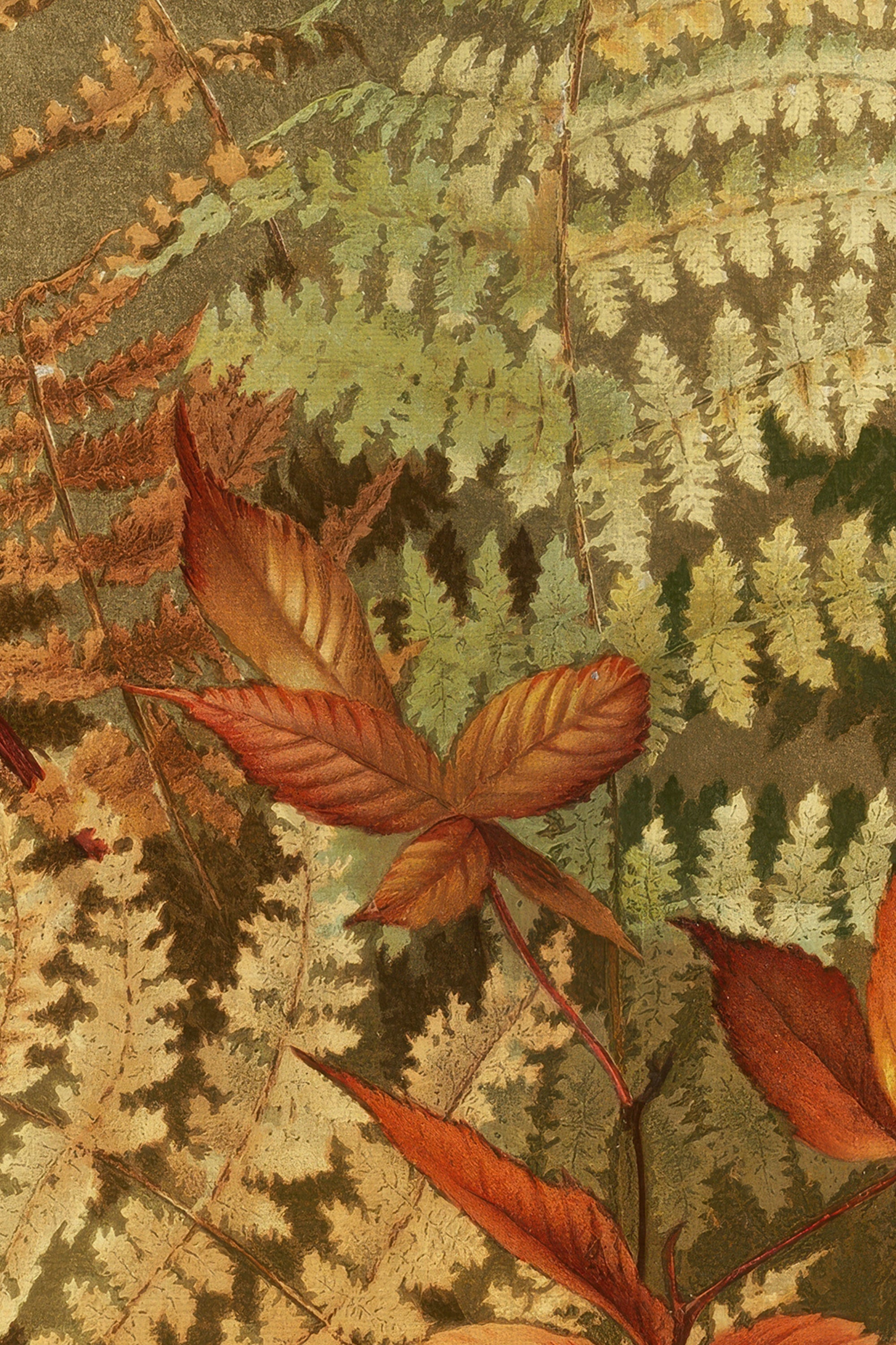 LEAF RELIC, Artwork on stretched canvas, framed Vintage Gold