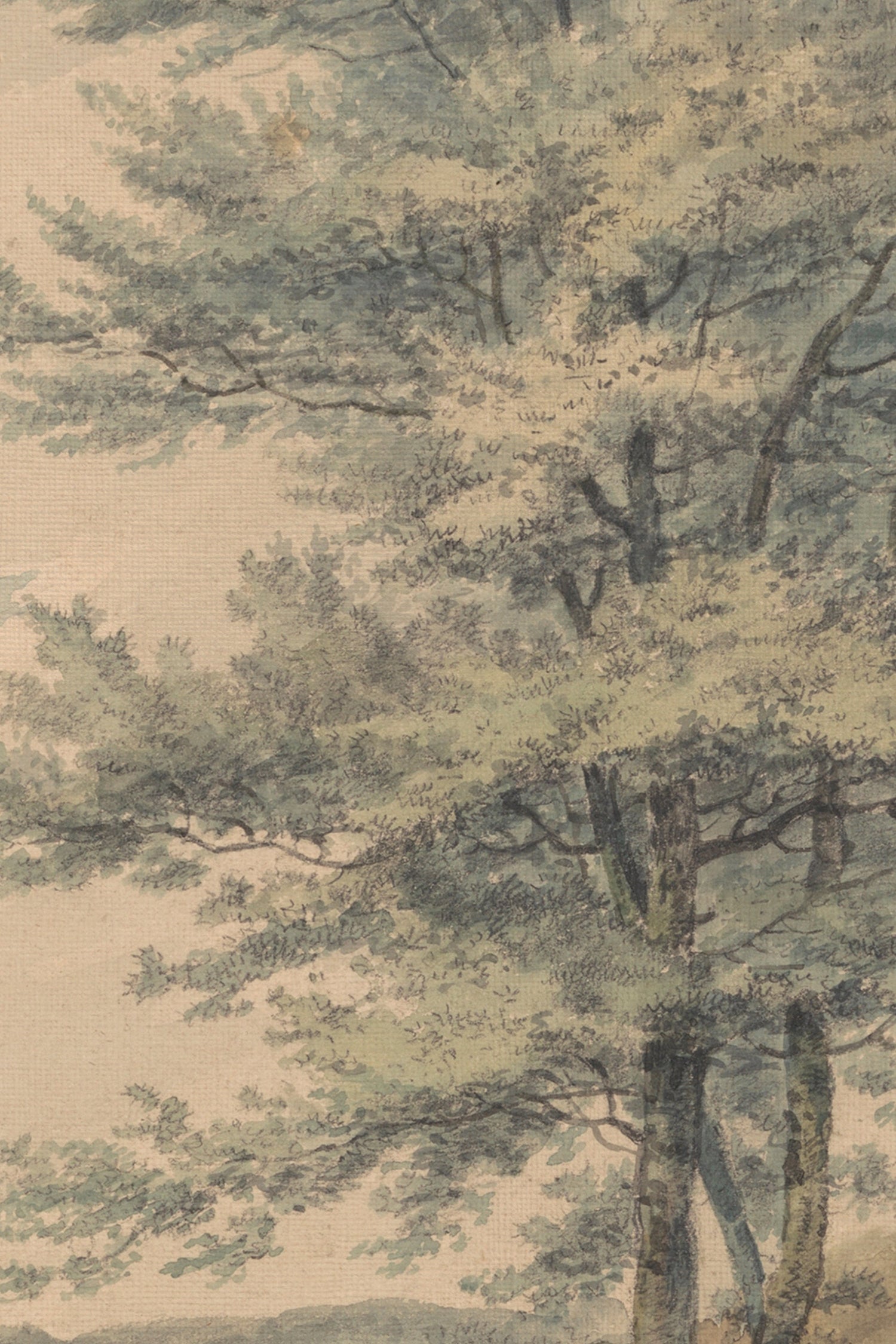 PAYSAGE OUBLIÉ, Artwork on rigid canvas, framed Vintage Silver