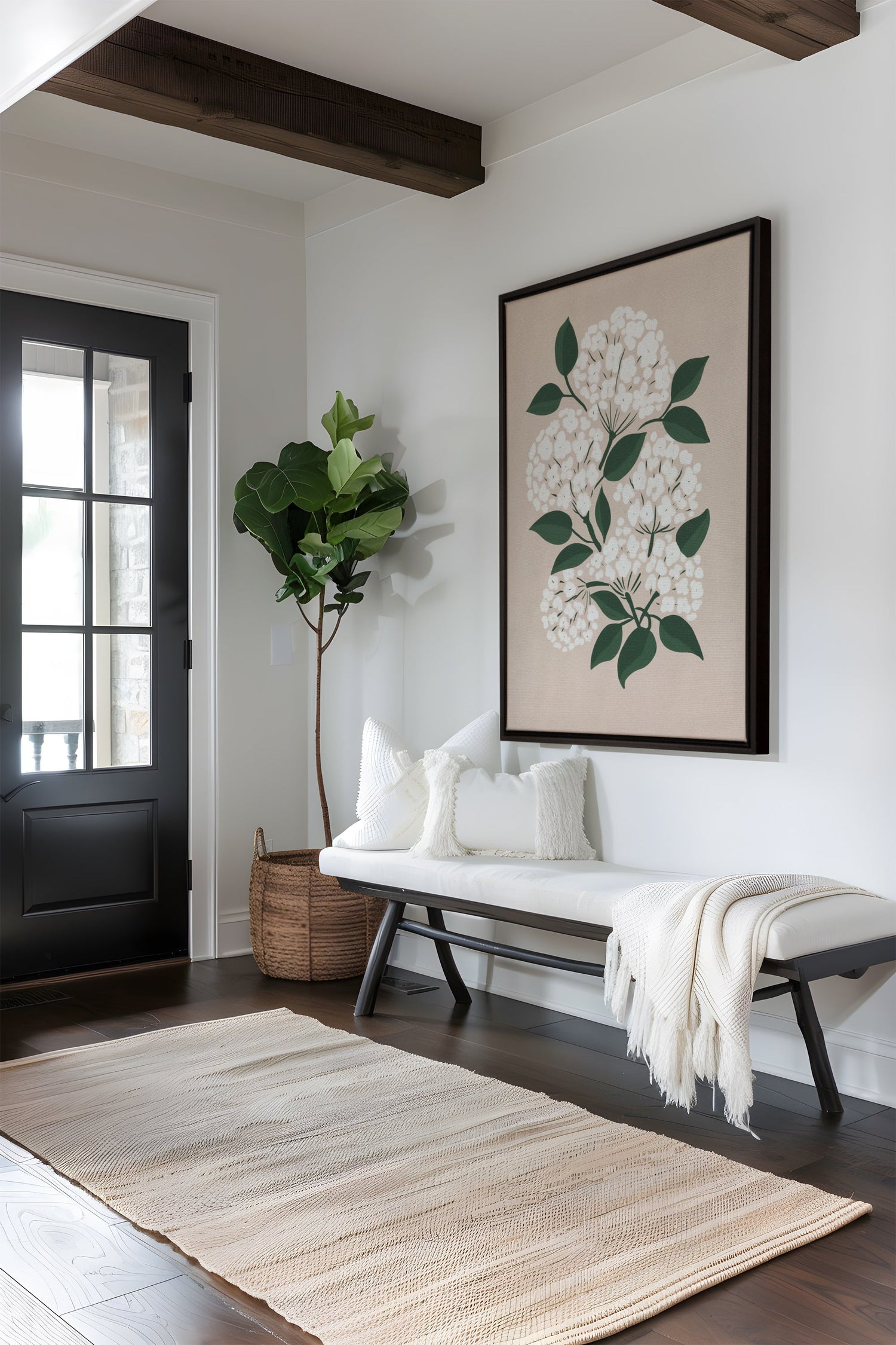 OLEKA CANVAS - BRISE DE FLEURS, Oeuvre sur toile étirée, encadré Noir