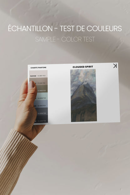 CLOUDED SPIRIT, Artwork on stretched canvas, framed in Oak Brown