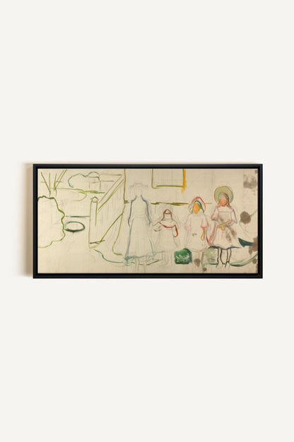 THE ABSENT, Work on stretched canvas, framed in black