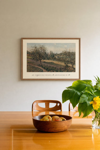 LOUVECIENNES EN ÉTÉ, Oeuvre sur toile étirée, encadré Brun Chêne