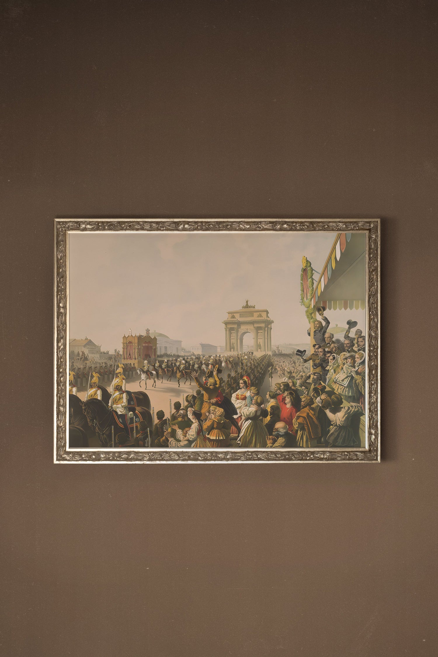 JOUR DE GLOIRE, Oeuvre sur toile rigide, encadré Vintage Argent