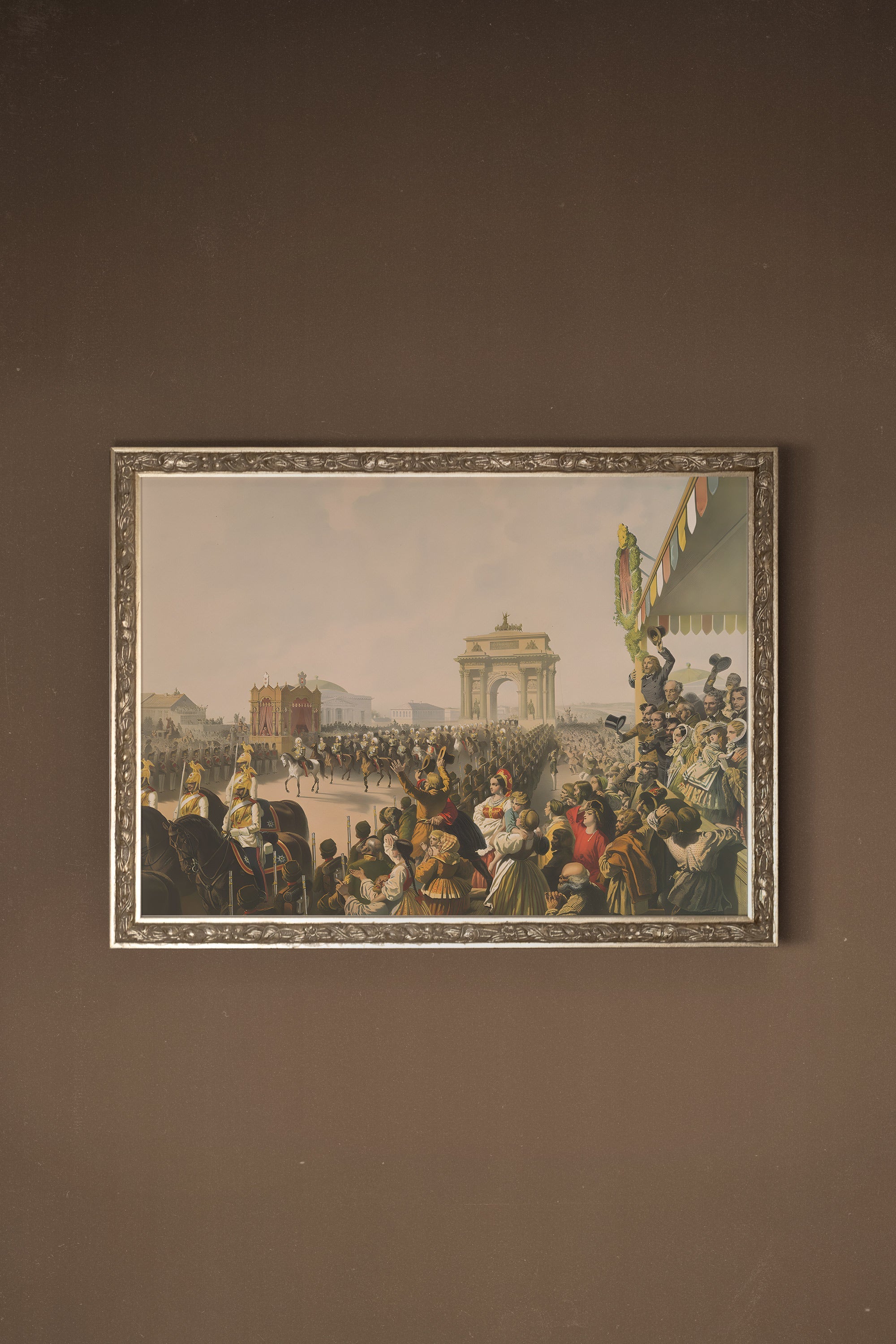 JOUR DE GLOIRE, Oeuvre sur toile rigide, encadré Vintage Argent