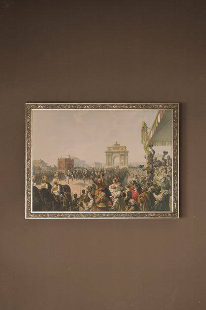 JOUR DE GLOIRE, Oeuvre sur toile rigide, encadré Vintage Argent