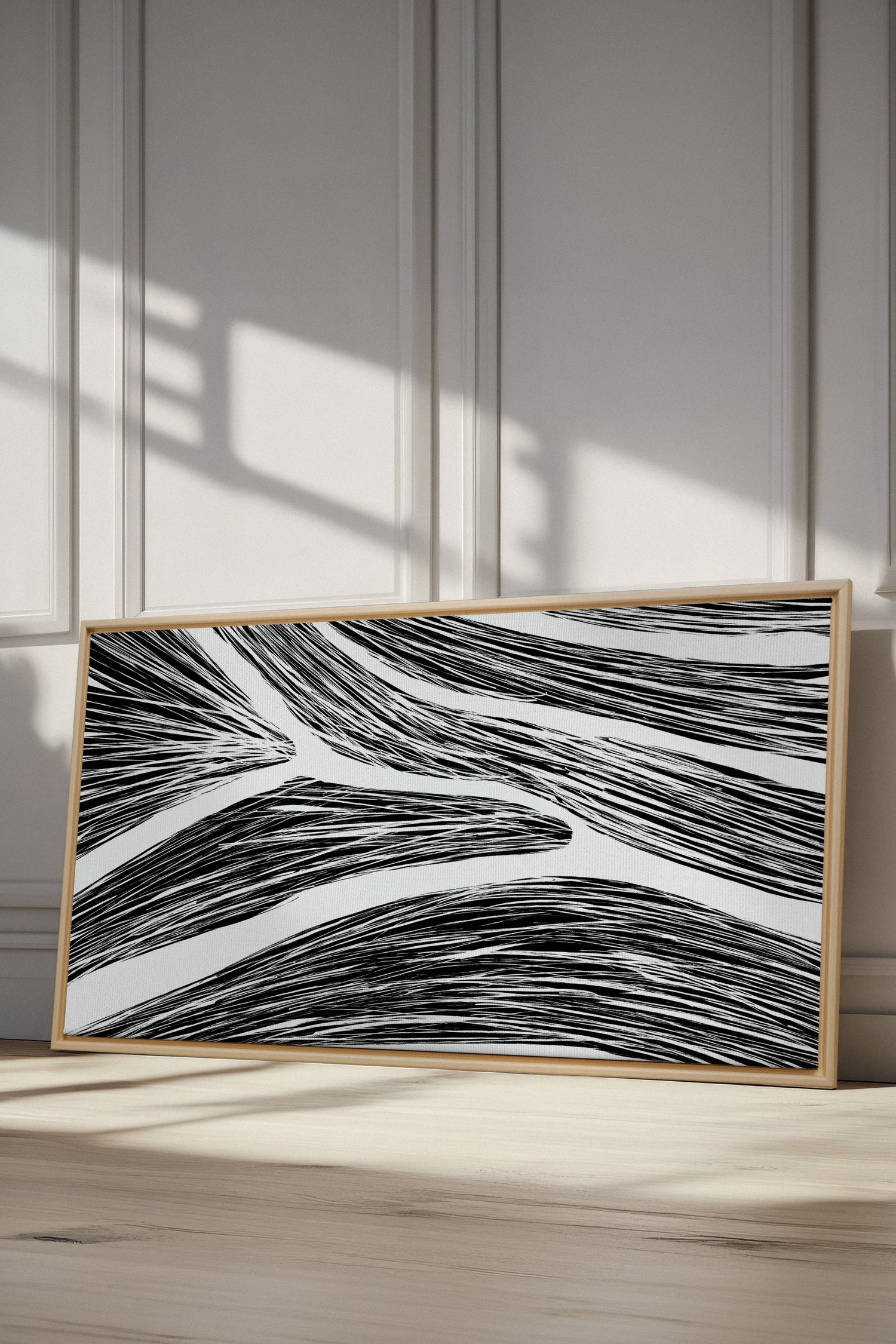 OLEKA CANVAS - FLUID IMPULSES, Oeuvre sur toile étirée, encadré Naturel Clair