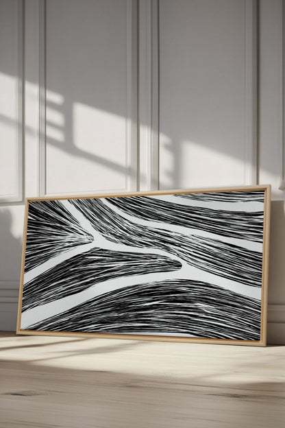 OLEKA CANVAS - FLUID IMPULSES, Oeuvre sur toile étirée, encadré Naturel Clair