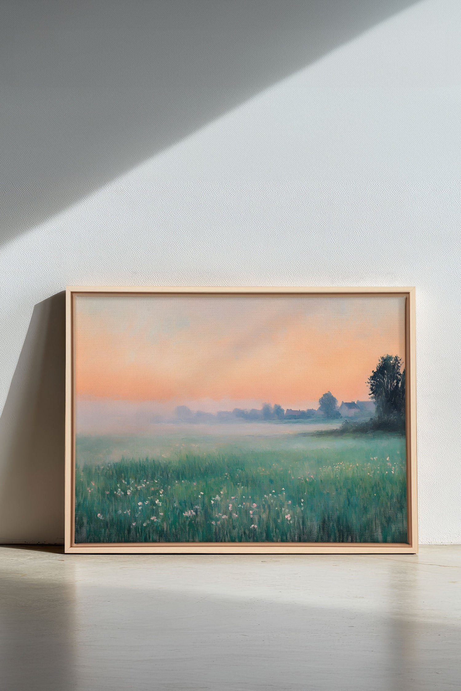OLEKA CANVAS - LUEUR DU MATIN, Oeuvre sur toile étirée, encadré Naturel Clair