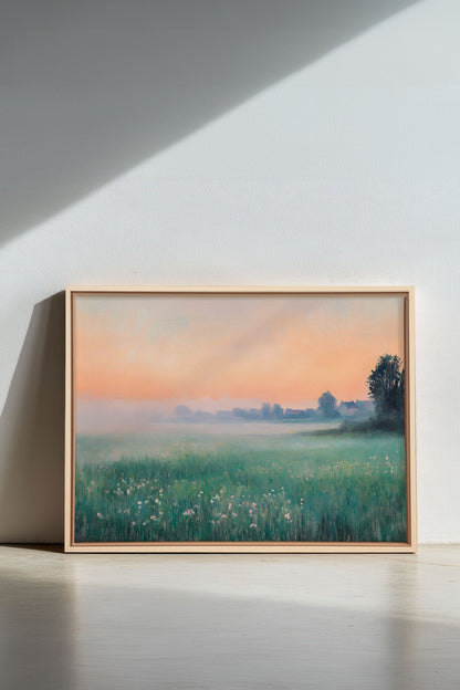OLEKA CANVAS - LUEUR DU MATIN, Oeuvre sur toile étirée, encadré Naturel Clair