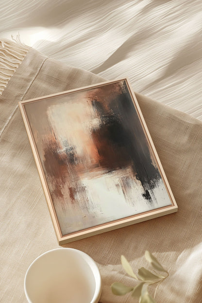 OLEKA CANVAS - MUTED FLAMES, Oeuvre sur toile étirée, encadré Naturel Clair